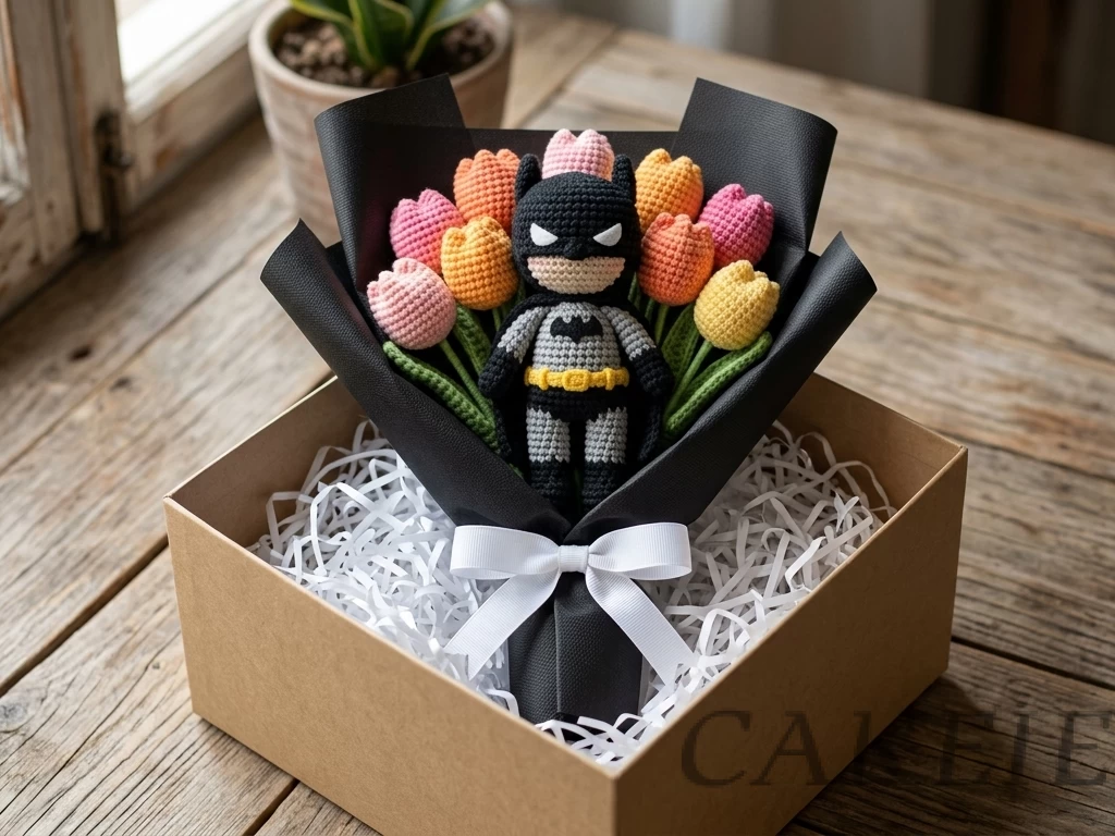 Batman Crochet Tulip Bouquet